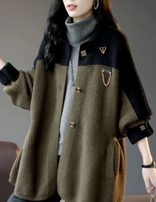 ポンチョ風バイカラーコート