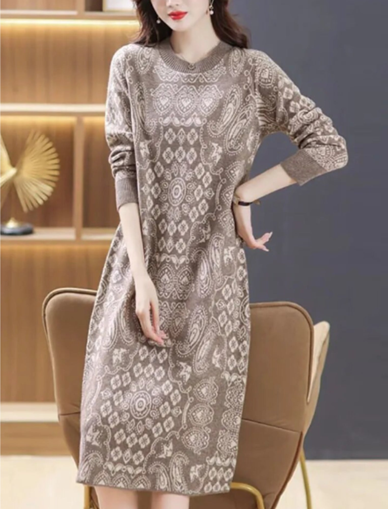 グラフィックジャガードニットワンピース | Northmall（ノースモール