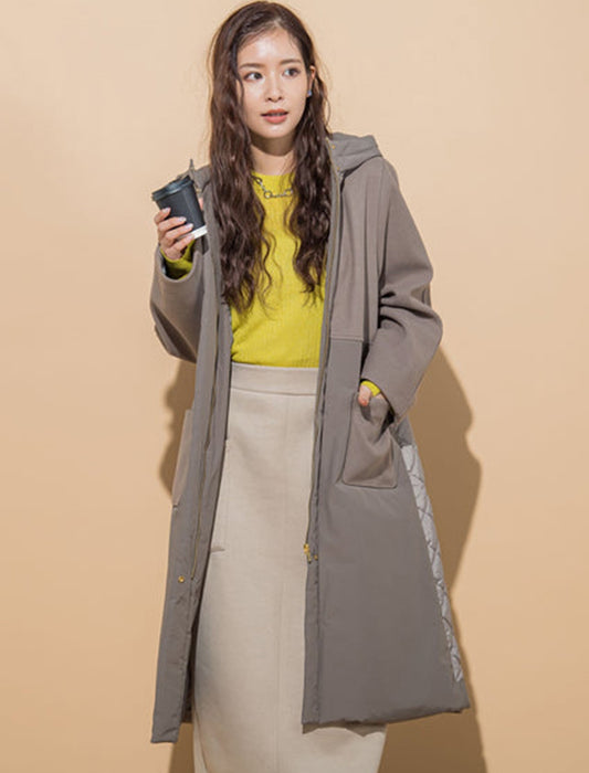 VICKY＞【大人のカジュアルアウター】ストレッチウール切替コート 