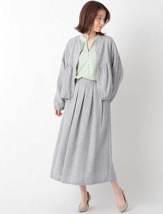 ＜PORTE＞【学校行事/セレモニー】ツイードタックスリットスカート