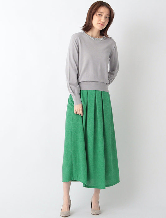 ＜PORTE＞【学校行事/セレモニー】ツイードタックスリットスカート