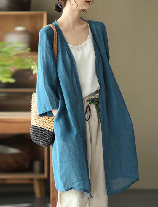 シャツロングカーディガン