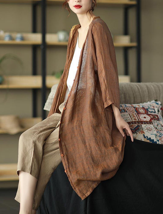 シャツロングカーディガン