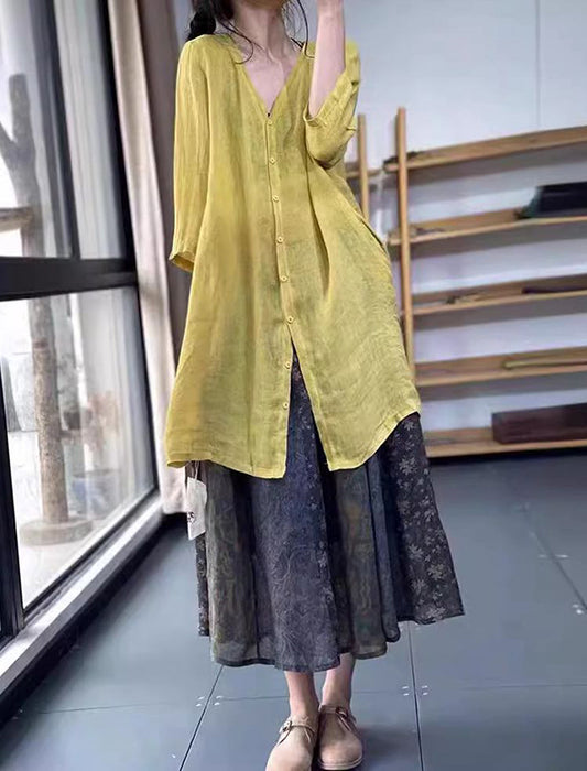 シャツロングカーディガン