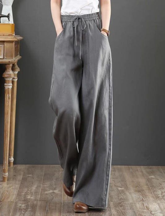 リネンライクイージーワイドパンツ