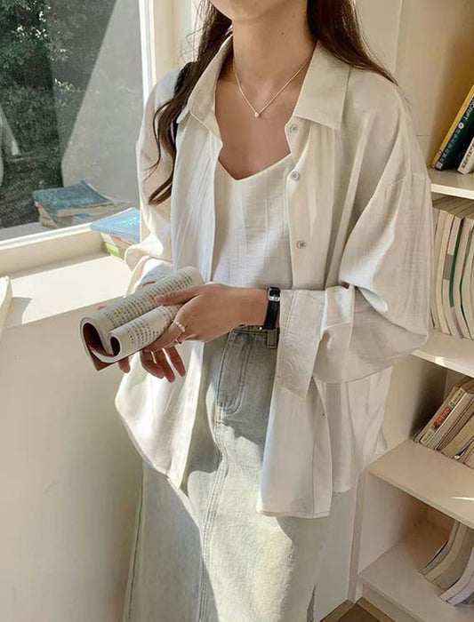 シアーシャツ×キャミソール アンサンブル