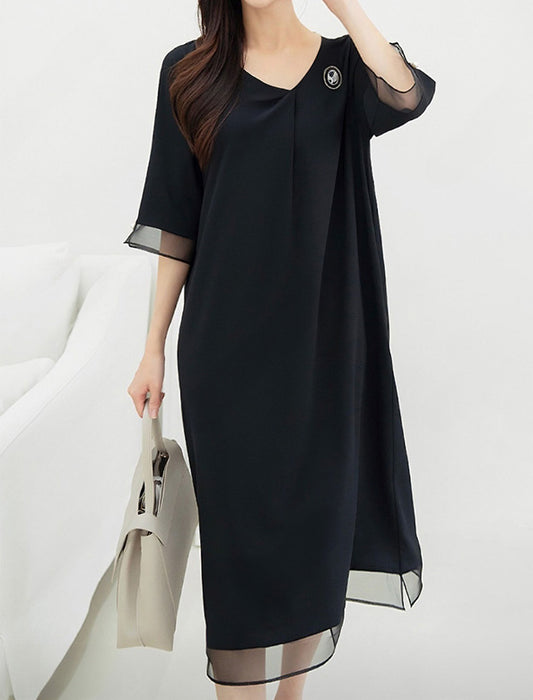 上品シアーワンピース