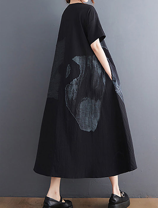 ゆったりモダンプリントワンピース