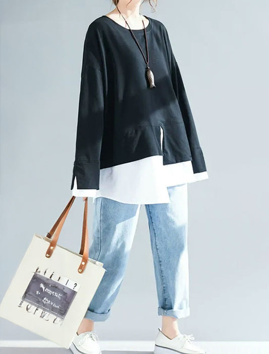 重ね着カットソー　