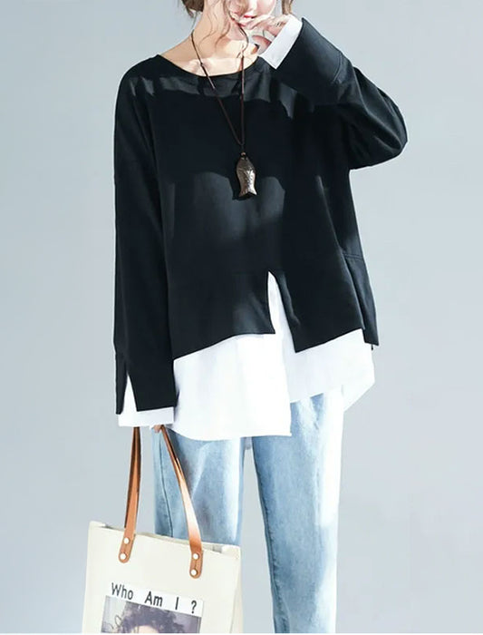 重ね着カットソー　