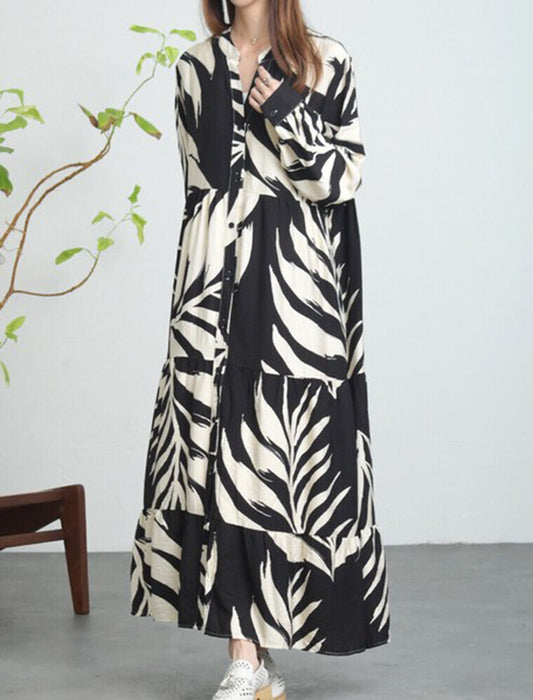 2WAYで使える大判リーフ柄ワンピース