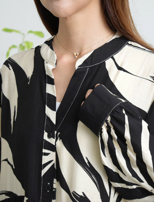 2WAYで使える大判リーフ柄ワンピース