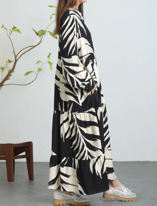 2WAYで使える大判リーフ柄ワンピース