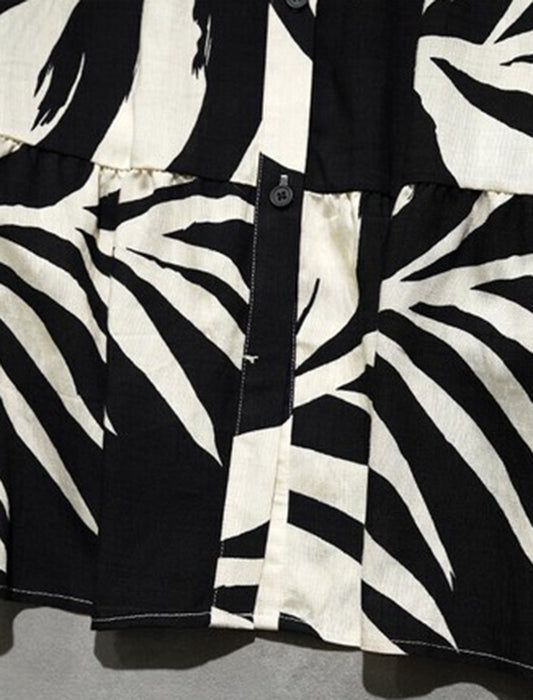 2WAYで使える大判リーフ柄ワンピース