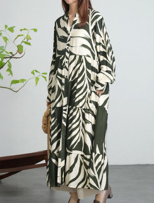 2WAYで使える大判リーフ柄ワンピース