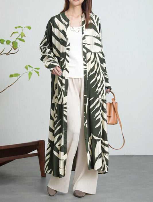 2WAYで使える大判リーフ柄ワンピース