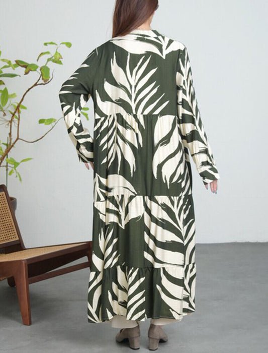 2WAYで使える大判リーフ柄ワンピース