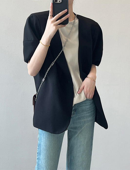 ぽわん袖半袖ジャケット