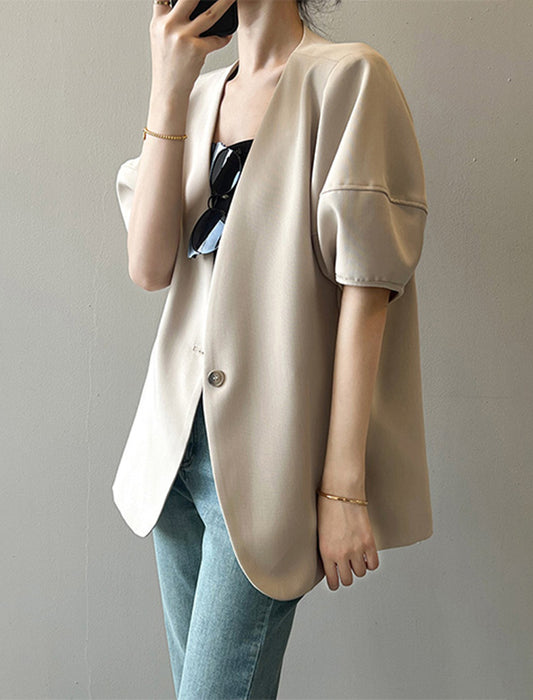 ぽわん袖半袖ジャケット