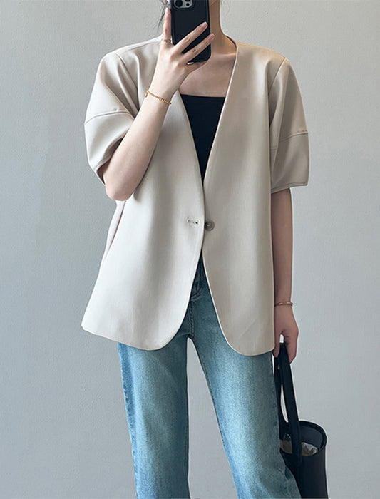 ぽわん袖半袖ジャケット