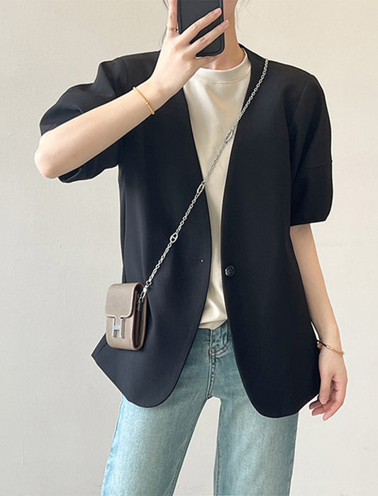 ぽわん袖半袖ジャケット