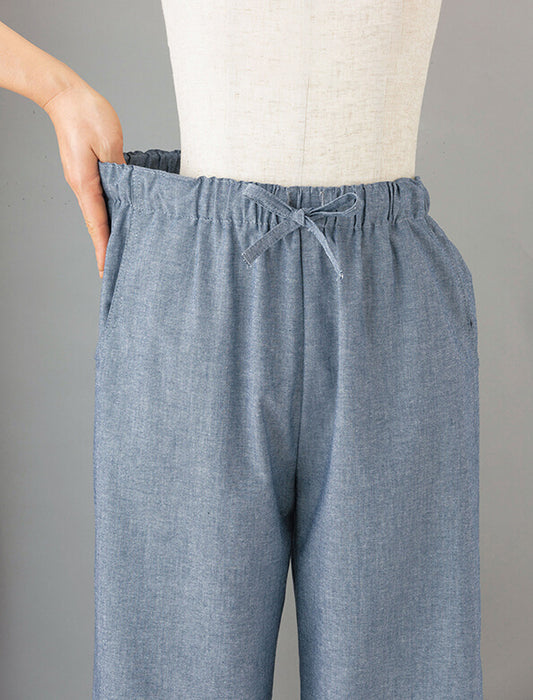 【受注】播州織杢調セミワイドパンツ