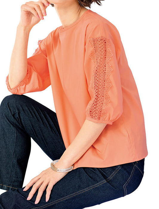 【受注】袖レースブラウス