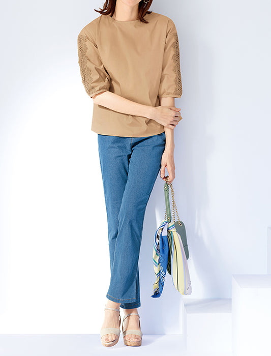 【受注】袖レースブラウス