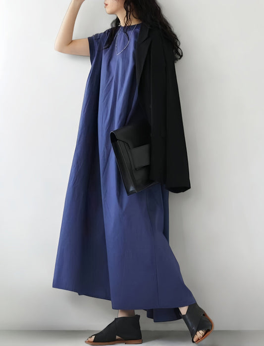 ラウンドネックAラインワンピース