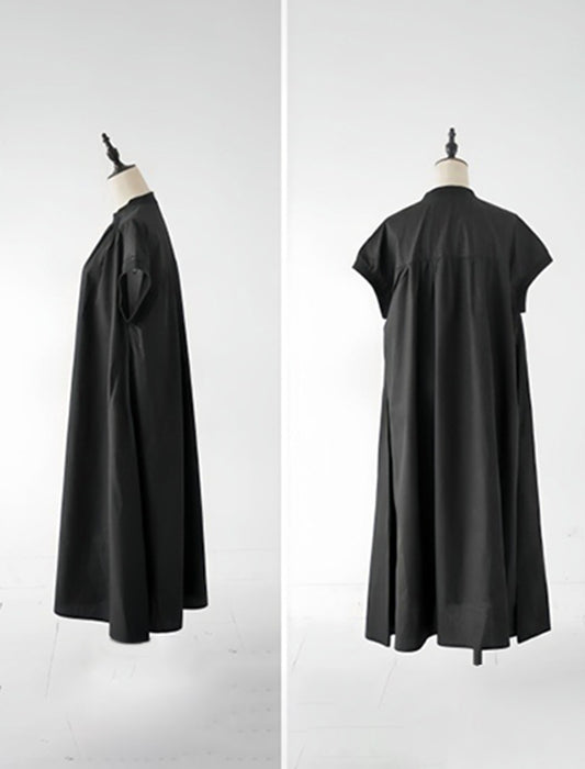 ラウンドネックAラインワンピース