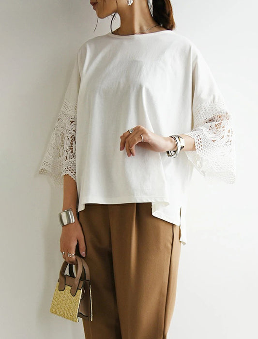 袖レーストップス