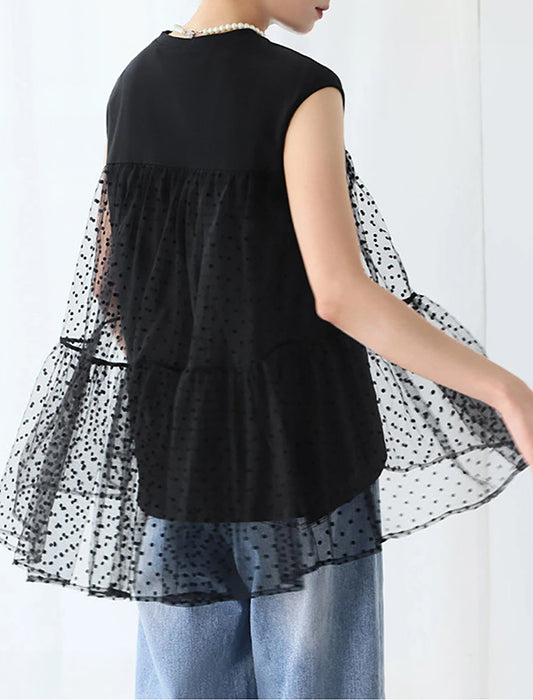 ドットチュールトップス