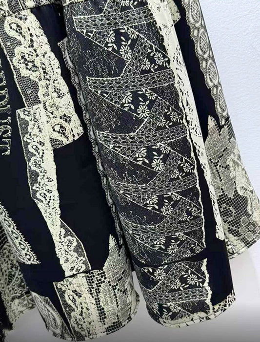 モノトーンプリントワンピース