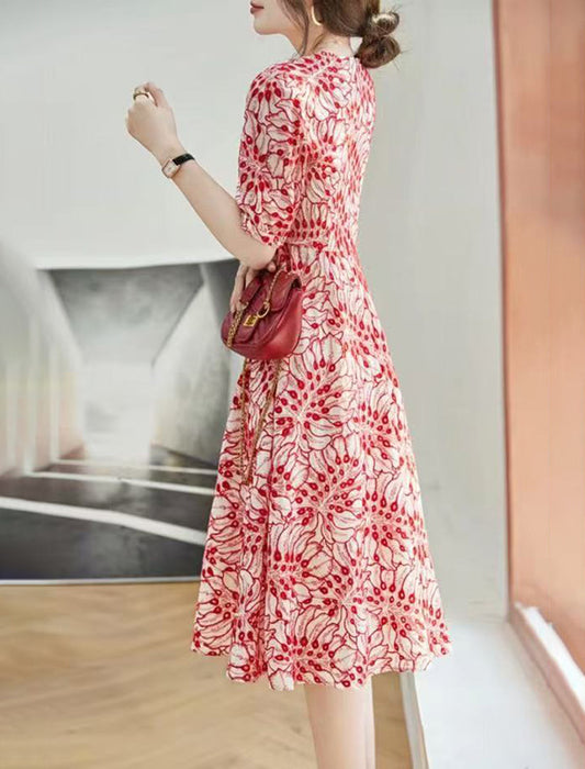 華やか細見えワンピース　