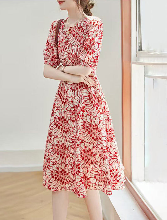 華やか細見えワンピース　