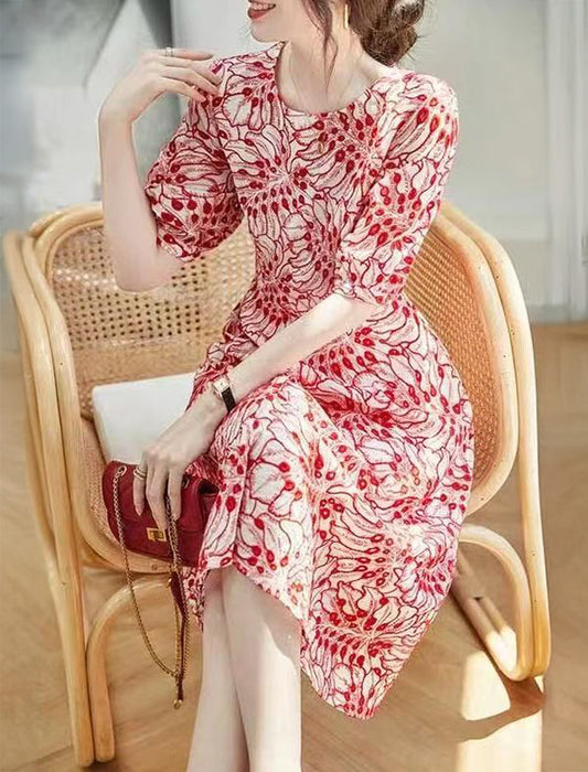 華やか細見えワンピース　