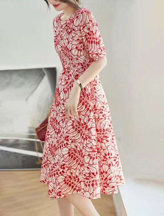 華やか細見えワンピース　