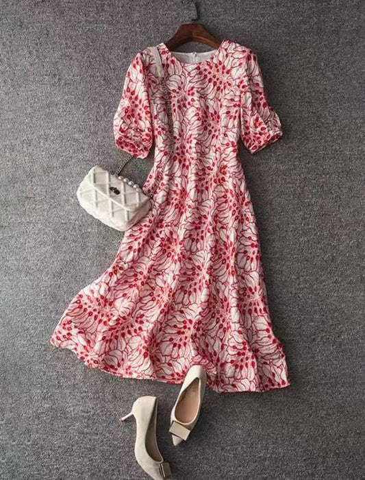 華やか細見えワンピース　