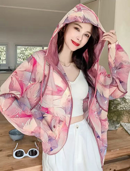 日焼け冷房対策にフード付き軽量アウター　