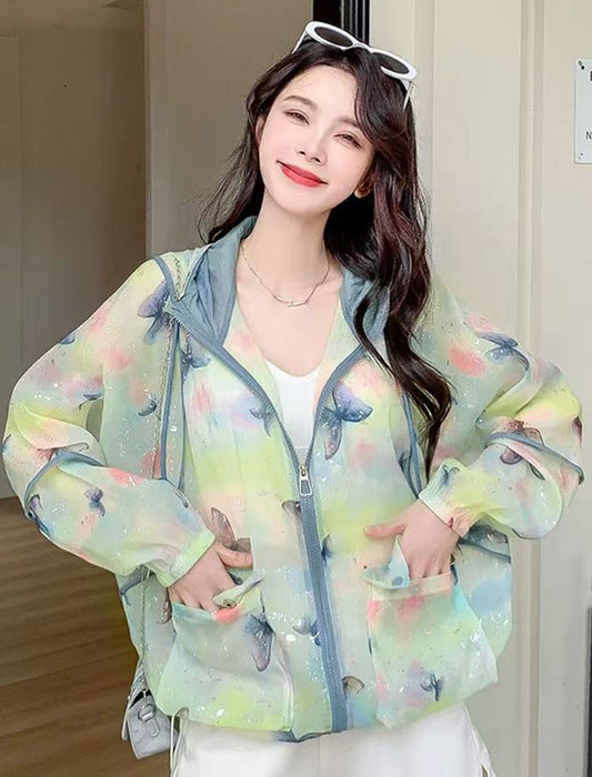 日焼け冷房対策にフード付き軽量アウター　