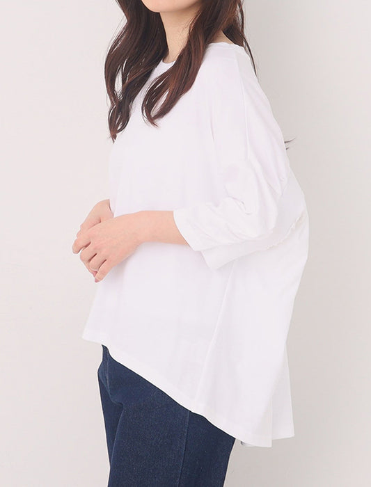 【洗濯機洗い可/七分袖】＜ファーリー＞オーガニックコットンプルオーバー　