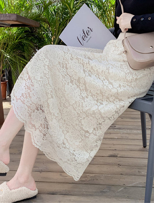 リバーシブルレーススカート