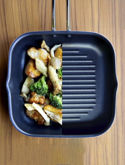 オーブンとトースターで使えてお手入れ簡単二層鋼グリルパン