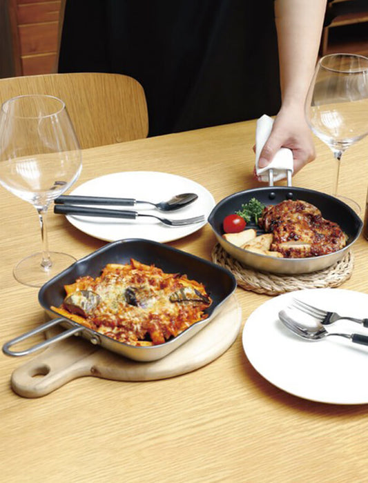 オーブンとトースターで使えてお手入れ簡単二層鋼グリルパン