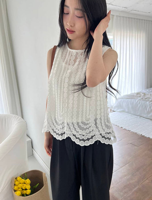 レースシアーキレイ目トップス