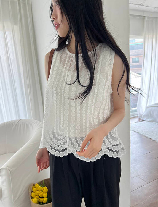 レースシアーキレイ目トップス