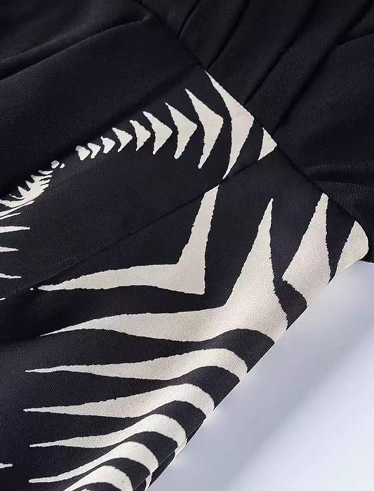 切替えデザインハイウエストワンピース