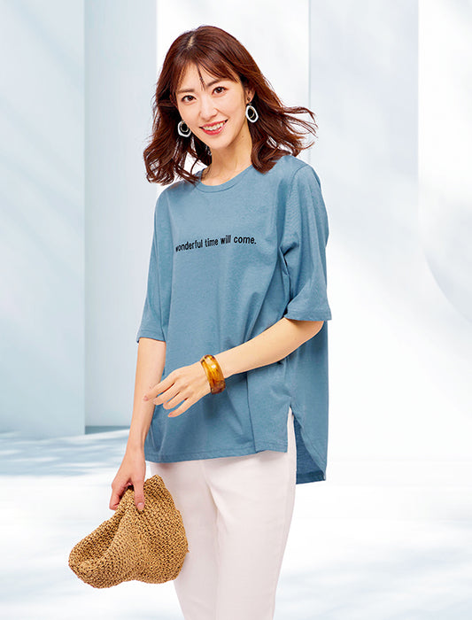 大人の程ゆるシルエットロゴTシャツ