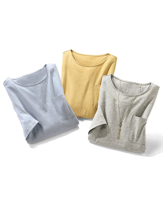 夏に嬉しい！汗じみ対策プルオーバー3色組