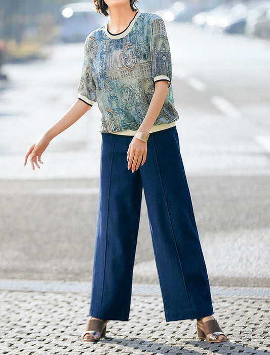 【受注】ヨーロピアンプリントブラウス